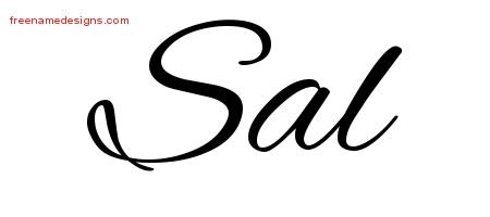Sal Cursive Name Tattoo Designs