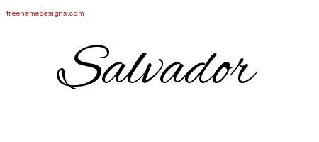 Salvador Cursive Name Tattoo Designs