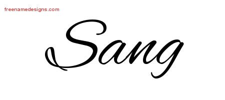 Sang Cursive Name Tattoo Designs