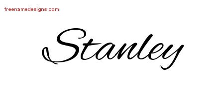 Stanley Cursive Name Tattoo Designs