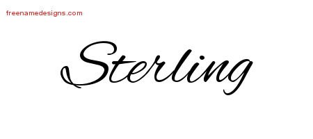 Sterling Cursive Name Tattoo Designs