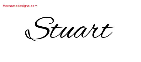 Stuart Cursive Name Tattoo Designs