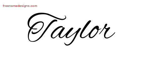 Taylor Cursive Name Tattoo Designs
