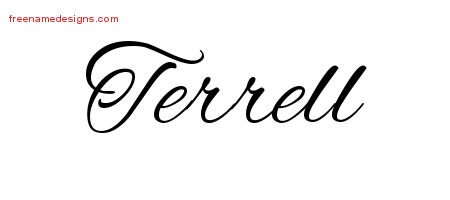 Terrell Cursive Name Tattoo Designs