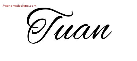 Tuan Cursive Name Tattoo Designs