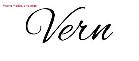 Vern Cursive Name Tattoo Designs
