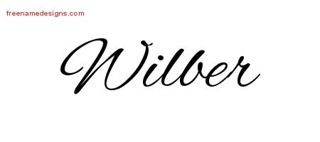 Wilber Cursive Name Tattoo Designs