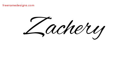 Zachery Cursive Name Tattoo Designs