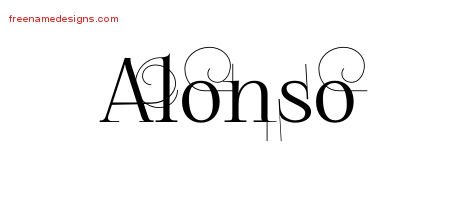 Alonso Decorated Name Tattoo Designs