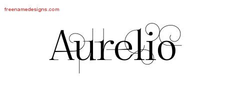 Aurelio Decorated Name Tattoo Designs