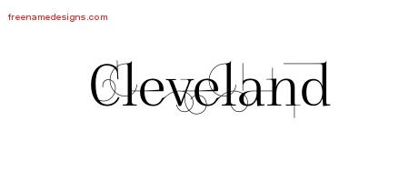 Cleveland Decorated Name Tattoo Designs