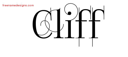 Cliff Decorated Name Tattoo Designs