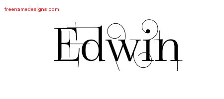 Edwin Decorated Name Tattoo Designs