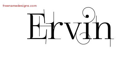 Ervin Decorated Name Tattoo Designs