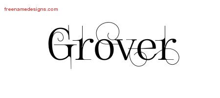 Grover Decorated Name Tattoo Designs