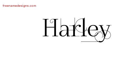 Harley Decorated Name Tattoo Designs