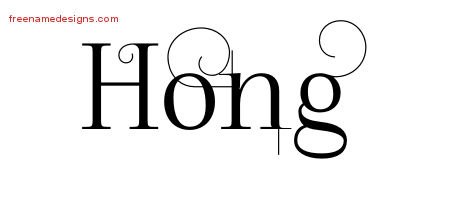 Hong Decorated Name Tattoo Designs