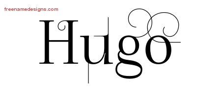 Hugo Decorated Name Tattoo Designs