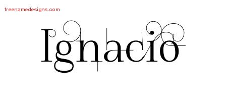 Ignacio Decorated Name Tattoo Designs