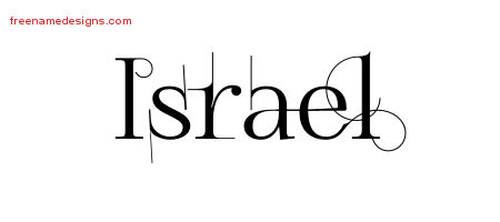 Israel Decorated Name Tattoo Designs
