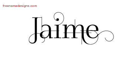 Jaime Decorated Name Tattoo Designs