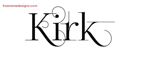 Kirk Decorated Name Tattoo Designs