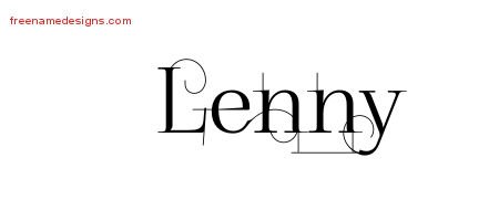 Lenny Decorated Name Tattoo Designs