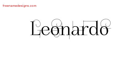 Decorated Name Tattoo Designs Leonardo Free Lettering - Free Name Designs