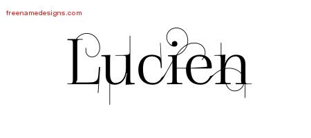 Lucien Decorated Name Tattoo Designs