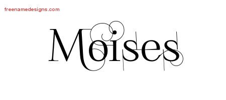 Moises Decorated Name Tattoo Designs