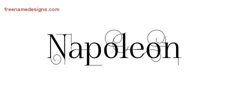 Napoleon Decorated Name Tattoo Designs