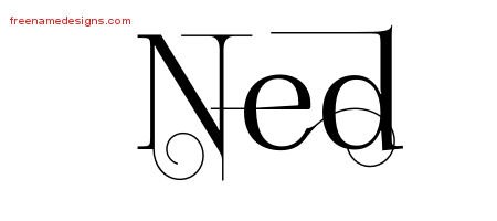 Ned Decorated Name Tattoo Designs