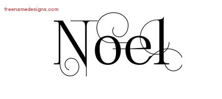 Noel Decorated Name Tattoo Designs