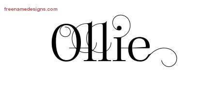 Ollie Decorated Name Tattoo Designs