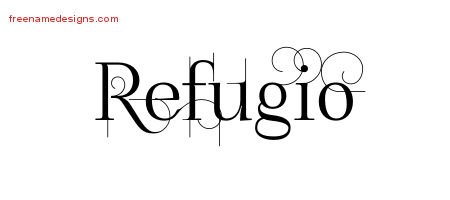 Refugio Decorated Name Tattoo Designs