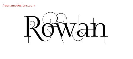 Rowan Decorated Name Tattoo Designs