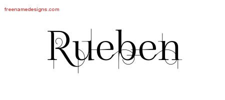 Rueben Decorated Name Tattoo Designs