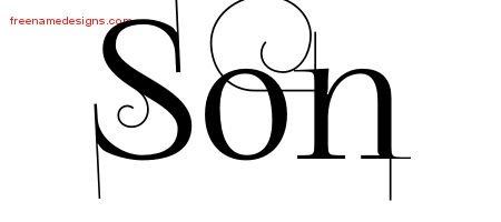 Son Decorated Name Tattoo Designs