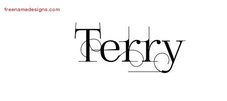Terry Decorated Name Tattoo Designs