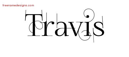 Travis Decorated Name Tattoo Designs