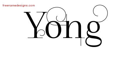Yong Decorated Name Tattoo Designs