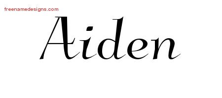 Aiden Elegant Name Tattoo Designs