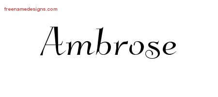 Ambrose Elegant Name Tattoo Designs
