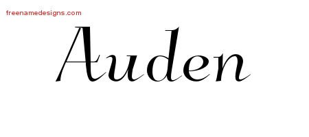Auden Elegant Name Tattoo Designs