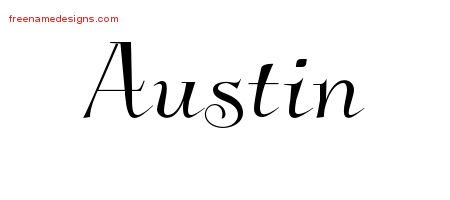 Austin Elegant Name Tattoo Designs