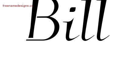 Bill Elegant Name Tattoo Designs