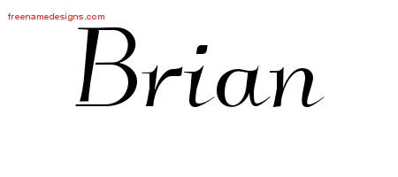 Brian Elegant Name Tattoo Designs