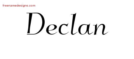 Declan Elegant Name Tattoo Designs