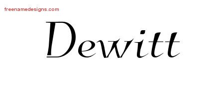 Dewitt Elegant Name Tattoo Designs