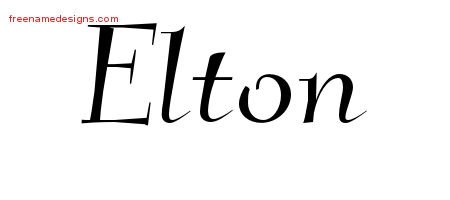 Elton Elegant Name Tattoo Designs